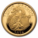 2024 GB Royal Tudor Beasts Tudor Dragon 1/4 oz Gold Prf (Box/COA)