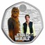 2024 GB Star Wars: Han Solo and Chewbacca Silver Proof Color Coin