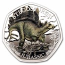 2024 GB Stegosaurus 50p Silver Proof Color Coin