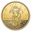 2024 Gibraltar 1 oz Gold Lady Justice BU