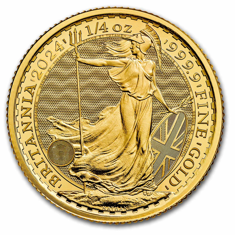 2024 Great Britain 1 4 Oz Gold Britannia BU King Charles III   2024 Great Britain 1 4 Oz Gold Britannia Bu King Charles Iii 283128 Slab 