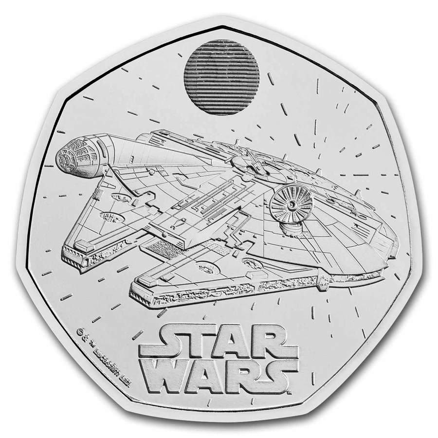 2024 Great Britain Star Wars: Millennium Falcon 50p BU Coin