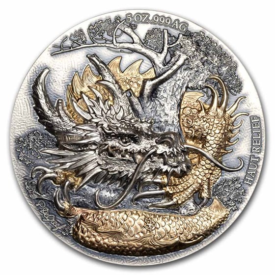 2024 Ivory Coast 10 oz Silver Signature Dragon 2-Coin Set