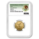 2024 Mexico 1/4 oz Gold Libertad MS-70 NGC (ER, Coat of Arms)