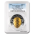 2024 Mongolia 2 oz AG Peter Carl Faberge Egg; PR-70 PCGS (FDI)