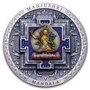 2024 Mongolia 3 oz Silver Colorized Manjushri Mandala