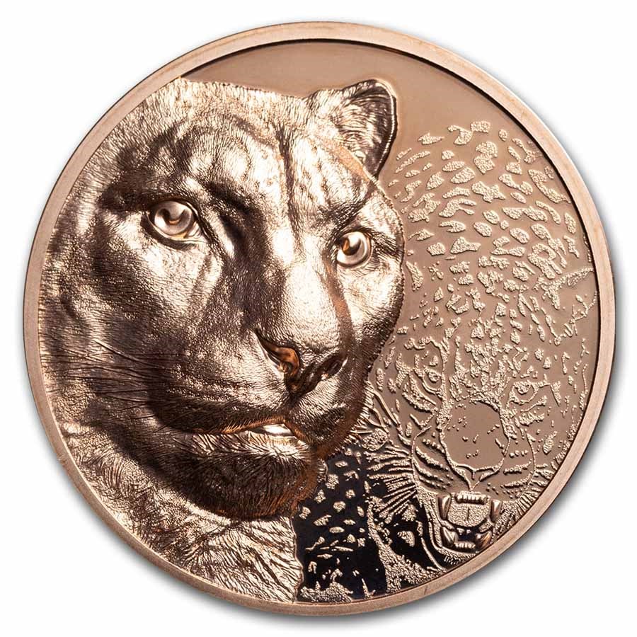 2024 Mongolia 50 gram Copper Magnificent Snow Leopard