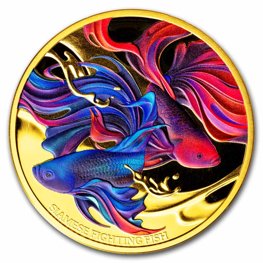 2024 Niue 1 Oz Gold Proof Siamese Fighting Fish   2024 Niue 1 Oz Gold Proof Siamese Fighting Fish 289813 Slab 