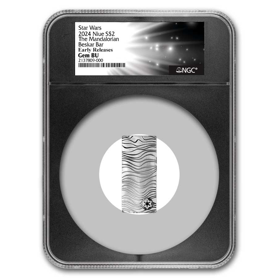 2024 Niue 1 oz Silver $2 Star Wars: Beskar Bar ER (Gem BU) NGC