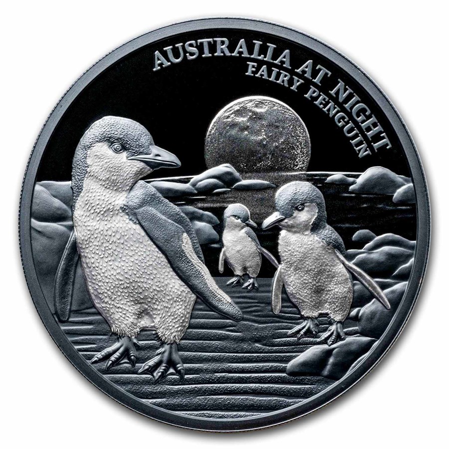 2024 Niue 1 oz Silver Proof Australia at Night (Fairy Penguin)