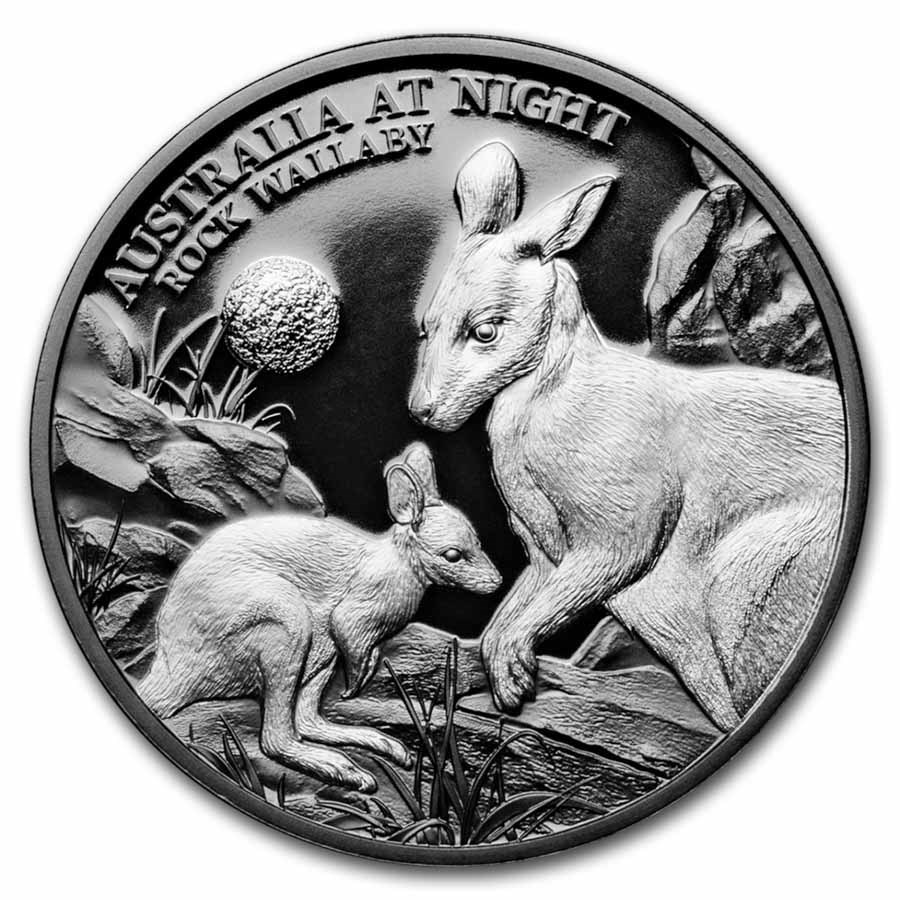 2024 Niue 1 oz Silver Proof Australia at Night (Rock Wallaby)