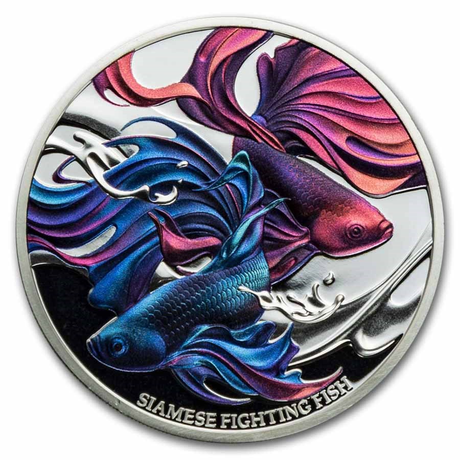 2024 Niue 1 oz Silver Proof Siamese Fighting Fish