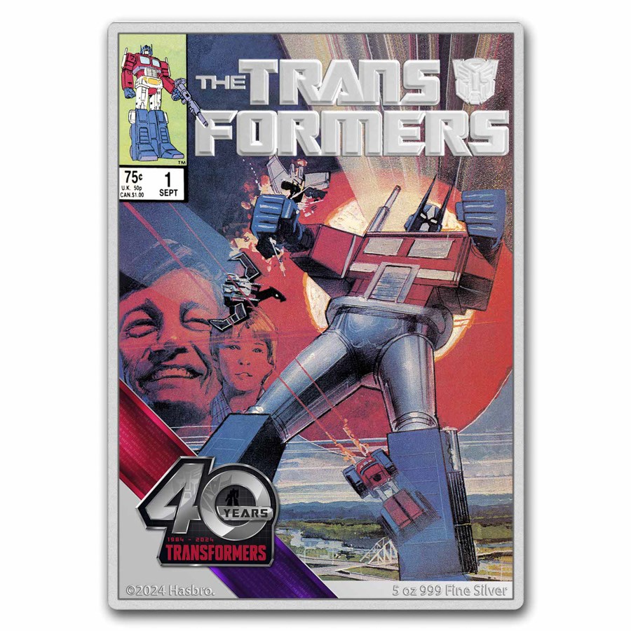 2024 Niue 5 oz Silver $10 Transformers 40th Anniversary