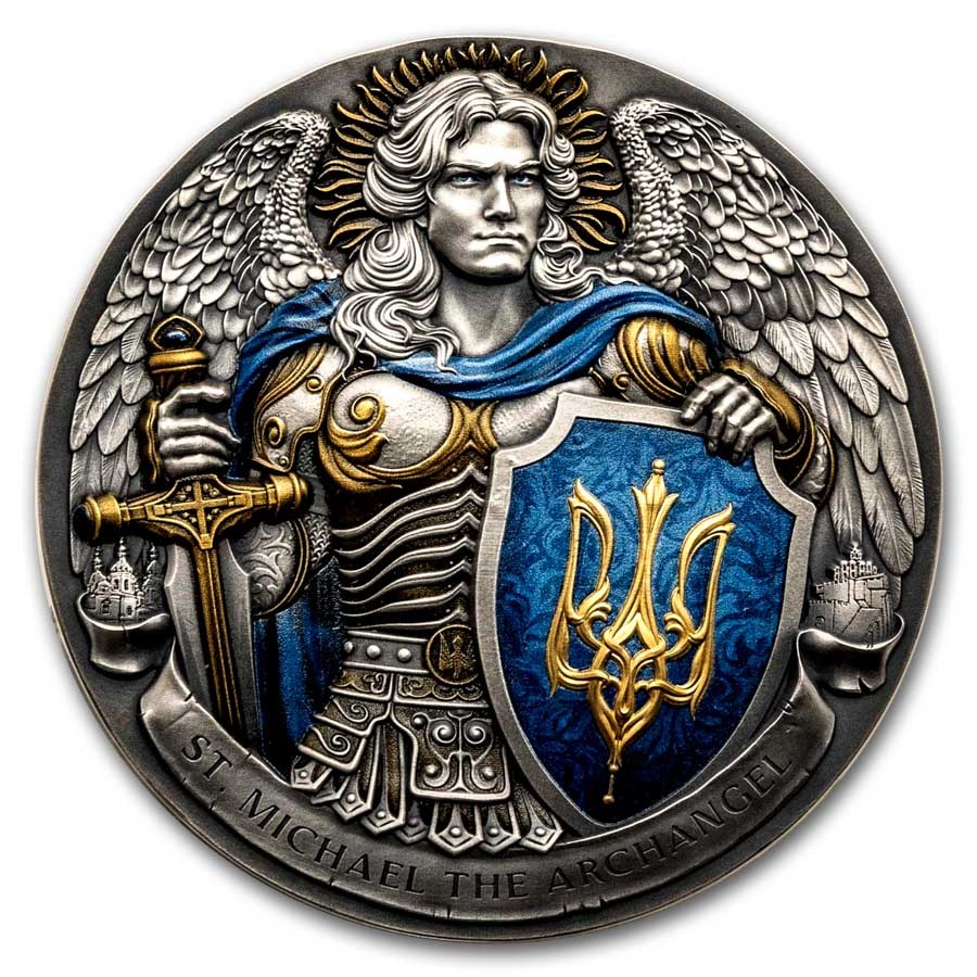 2024 Niue 5 oz Silver Antique St. Michael the Patron of Kyiv