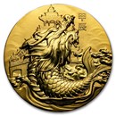 2024 Niue 5 oz Silver Gold Gilded AO Dragon (with Box & COA)