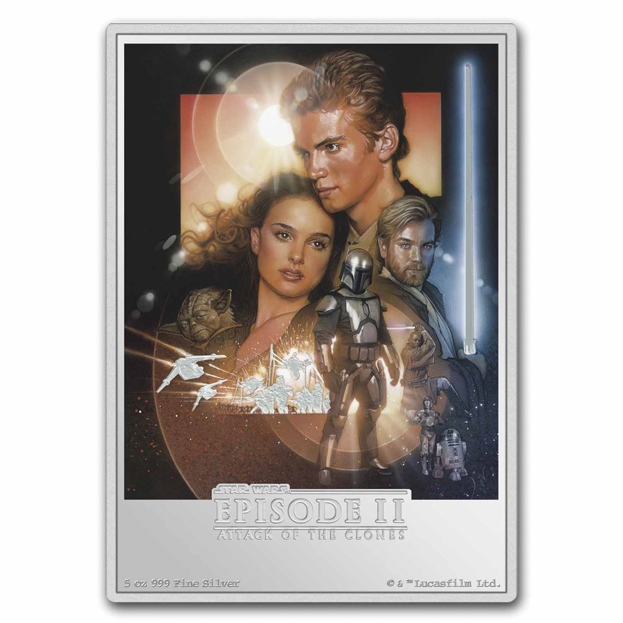 2024 Niue 5 oz Silver Star Wars Attack of the Clones Movie Poster