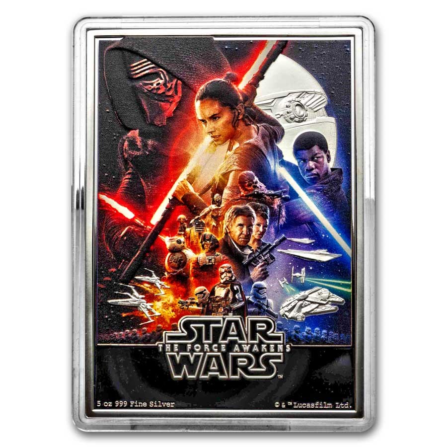 2024 Niue 5 oz Silver Star Wars The Force Awakens Movie Poster