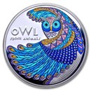 2024 Niue Silver Spirit Animals; Owl (With Box and COA)