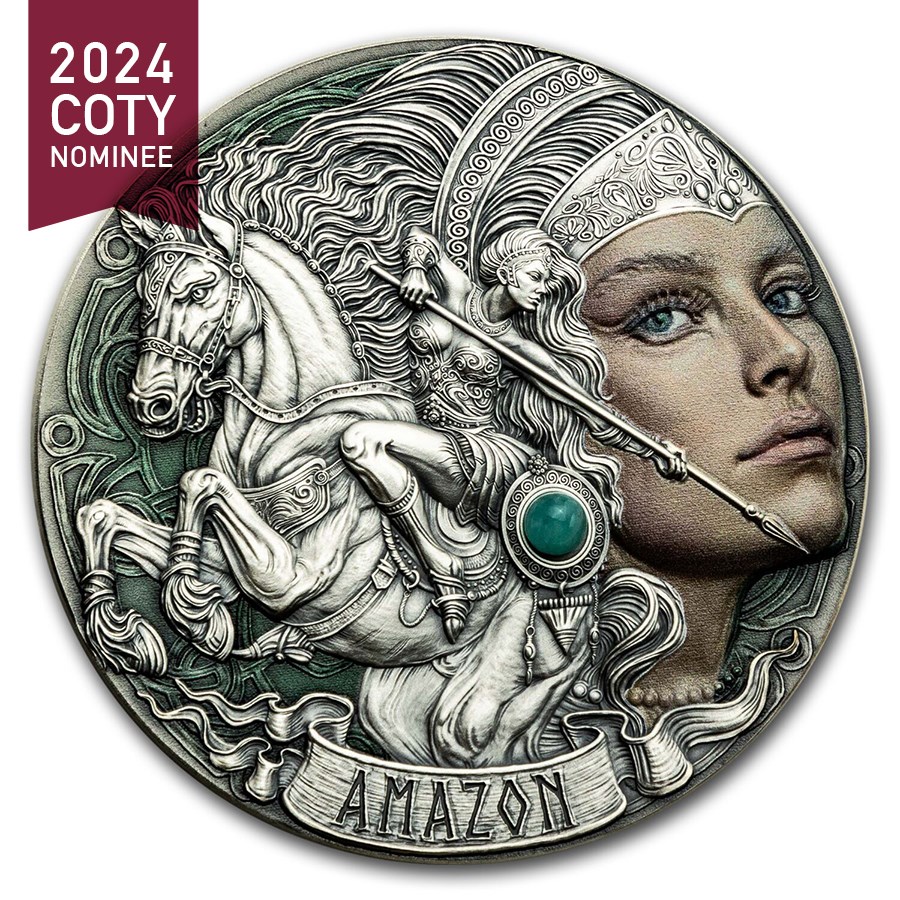 2024 Republic of Cameroon 2 oz Silver Femina Bellator; Amazon