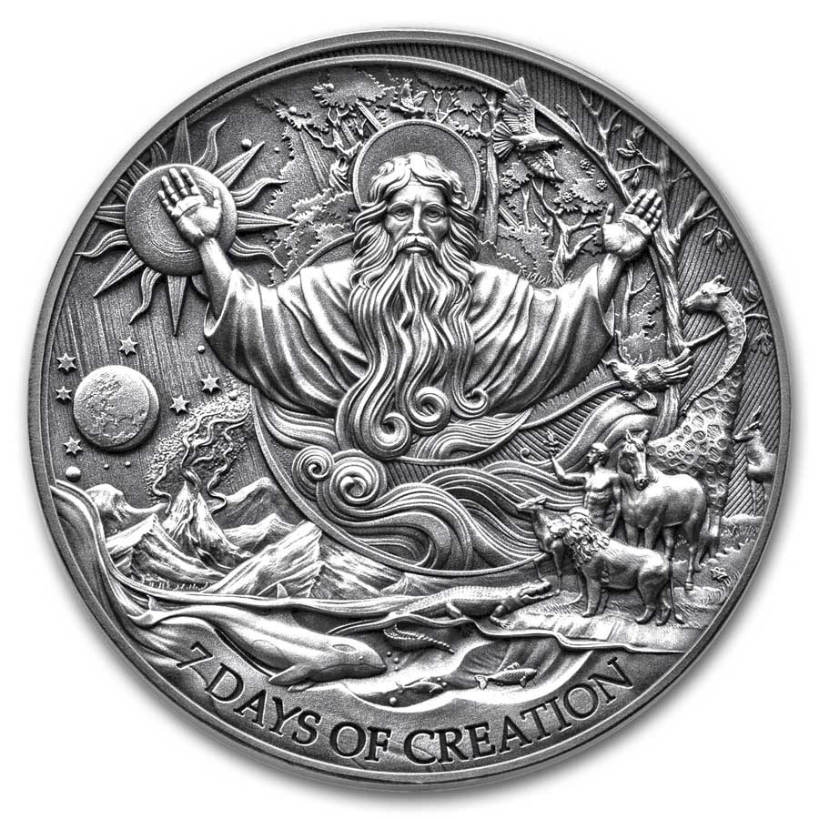 2024 Republic of Cameroon 2 oz Silver Seven Days of Creation