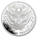 2024 Republic of Ghana 1/2 oz Silver Year of the Dragon (Dmg Box)