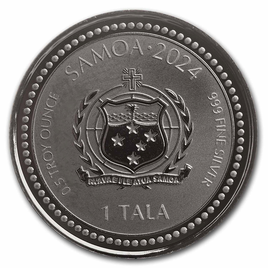 2024 Samoa 1 2 Oz Silver 1 Tala Year Of The Dragon Rhodium   2024 Samoa 1 2 Oz Silver 1 Tala Year Of The Dragon Rhodium 282092 Obv 