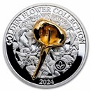 2024 Samoa 1 oz Silver Golden Flower Collection: Calla