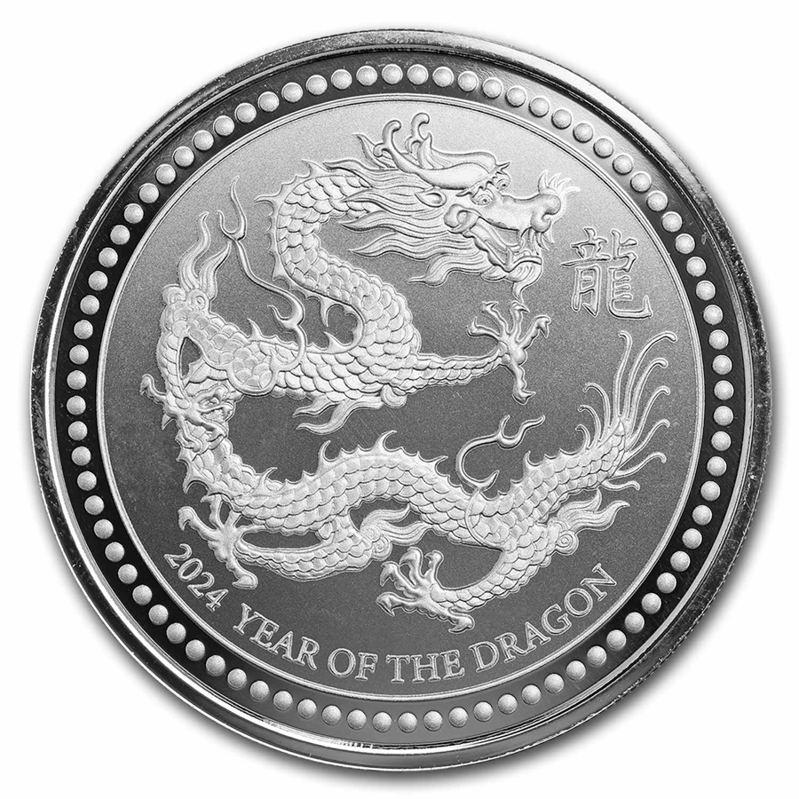 2024 Samoa 2 Oz Silver 5 Tala Year Of The Dragon BU   2024 Samoa 2 Oz Silver 5 Tala Year Of The Dragon Bu 282099 Slab 