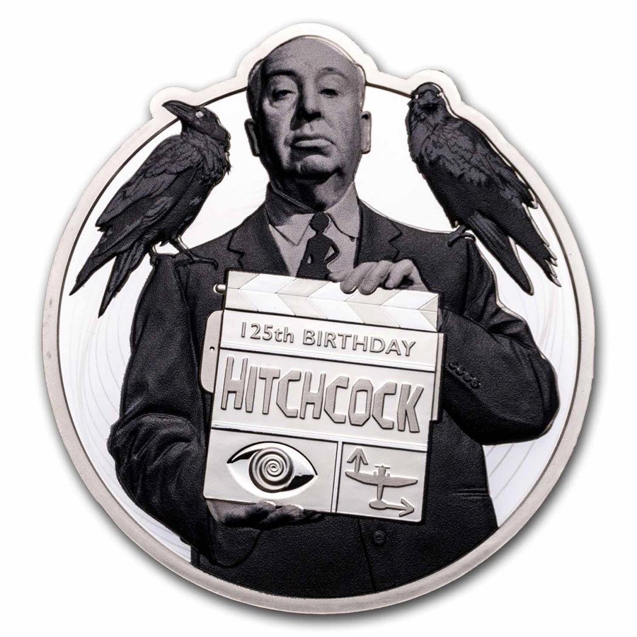 2024 Samoa 3 oz Silver 125 Years Alfred Hitchcock Shape Coin