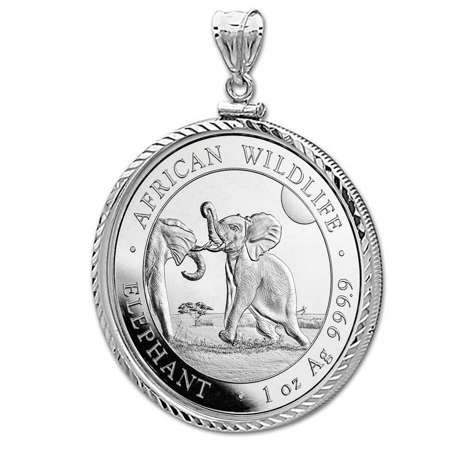 2024 Somalia 1 oz Silver Elephant Pendant (DiamondCut ScrewTop)