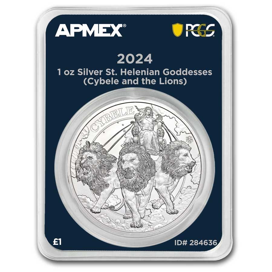 2024 St. Helena 1 oz Silver Cybele and the Lions (MDP® + PCGS)