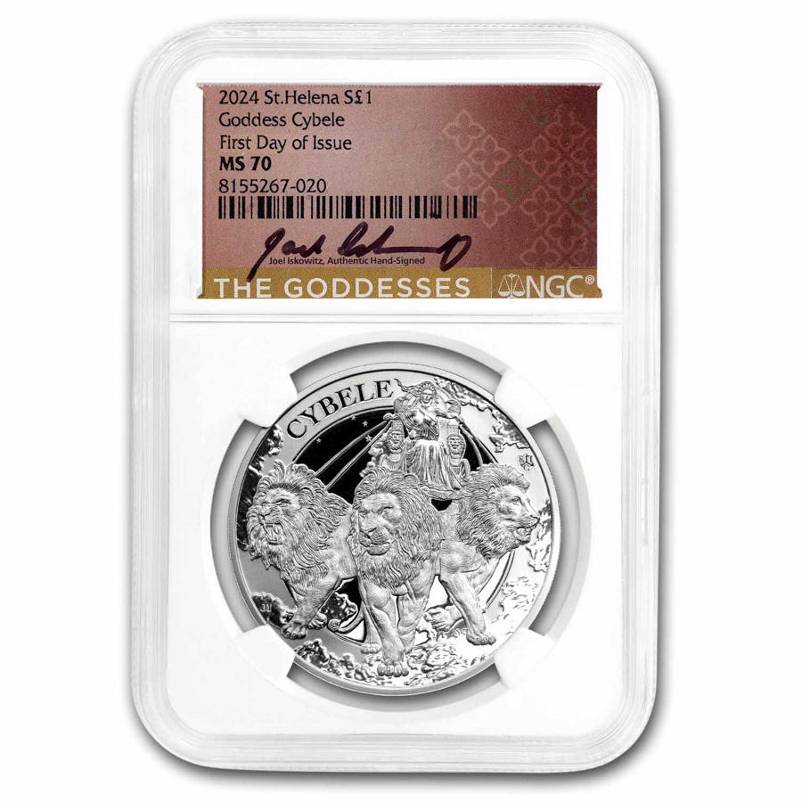 2024 St. Helena 1 oz Silver Cybele and the Lions MS-70 NGC (FDI)