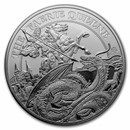 2024 St. Helena 5 oz Silver Faerie Queene Redcrosse & Dragon Prf