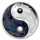 2024 TUV 5 oz Silver Yin Yang Koi Colorized Coin Proof w/ Pearls