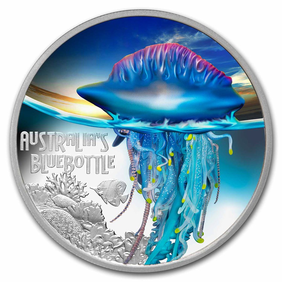 2024 Tuvalu 1 oz Silver Bluebottle Deadly and Dangerous PF