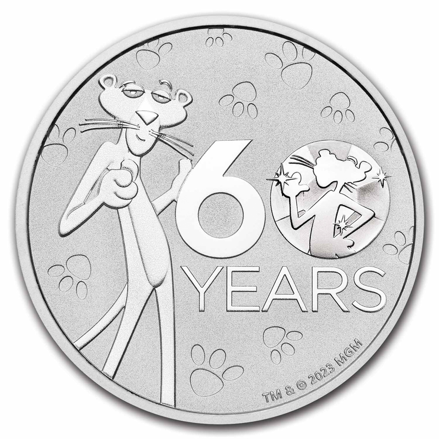 2024 Tuvalu 1 Oz Silver Pink Panther 60th Anniversary 1 Coin BU   2024 Tuvalu 1 Oz Silver Pink Panther 60th Anniversary 1 Coin Bu 287091 Slab 