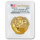 2024 US Mint 1 oz Gold Liberty & Britannia PR-70 PCGS (FS)