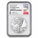 2024-W 1 oz Proof Silver Eagle PF-70 NGC (FDI, Gaudioso)