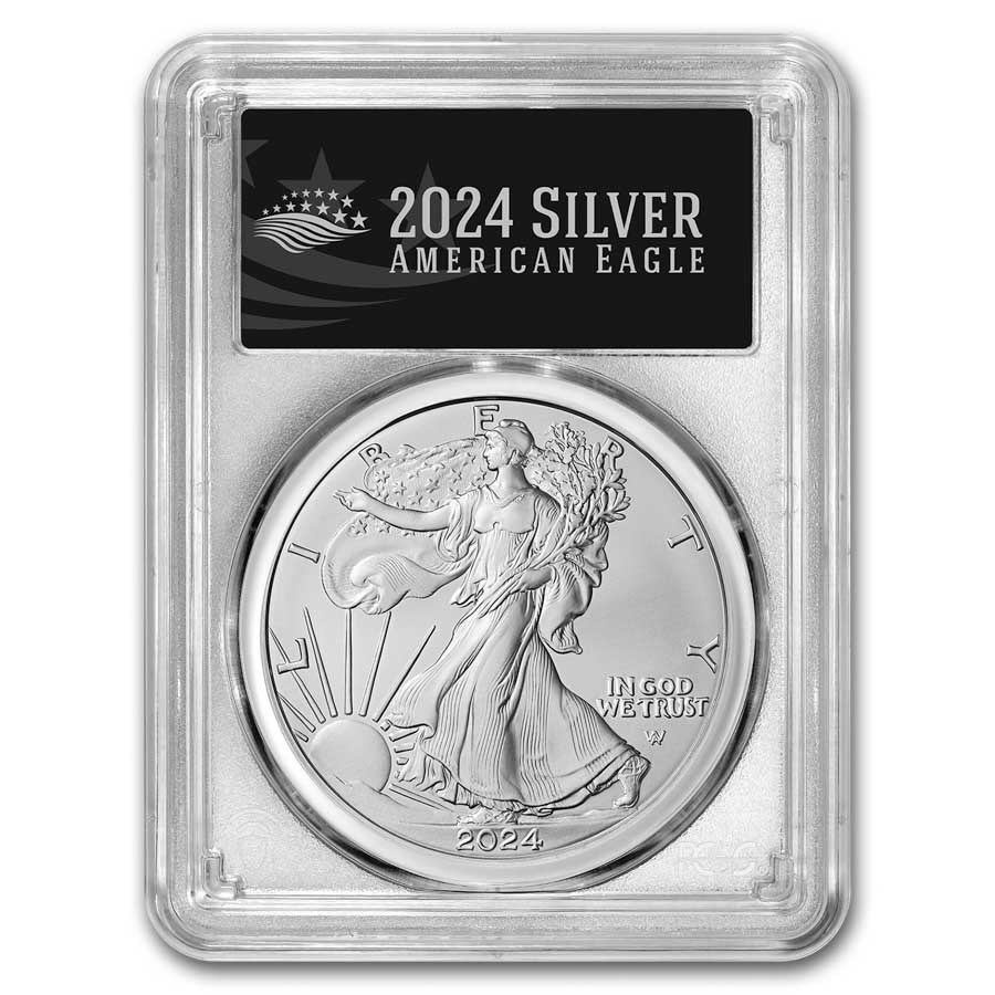 2024-W Burnished Silver Eagle SP-70 PCGS (FDI, Black)