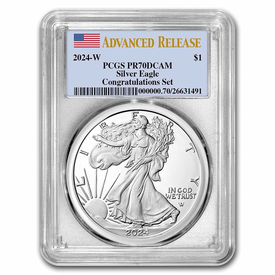 2024-W Proof Silver Eagle PR-70 PCGS (AR, Congratulations Set)