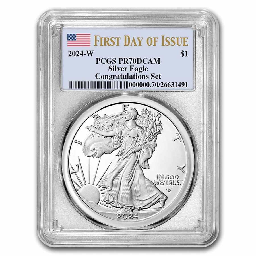 Buy 2024 W Silver Eagle PR70 Congratulations Set APMEX