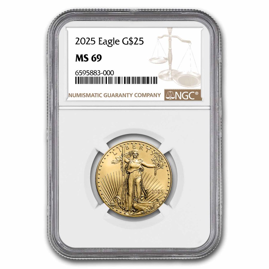 2025 1/2 oz American Gold Eagle MS-69 NGC