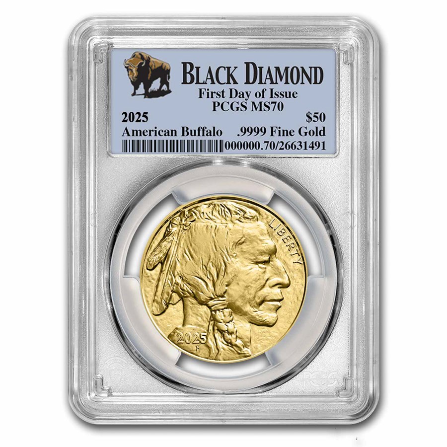 2025 1 oz Gold Buffalo MS-70 PCGS (FDI, Black Diamond)