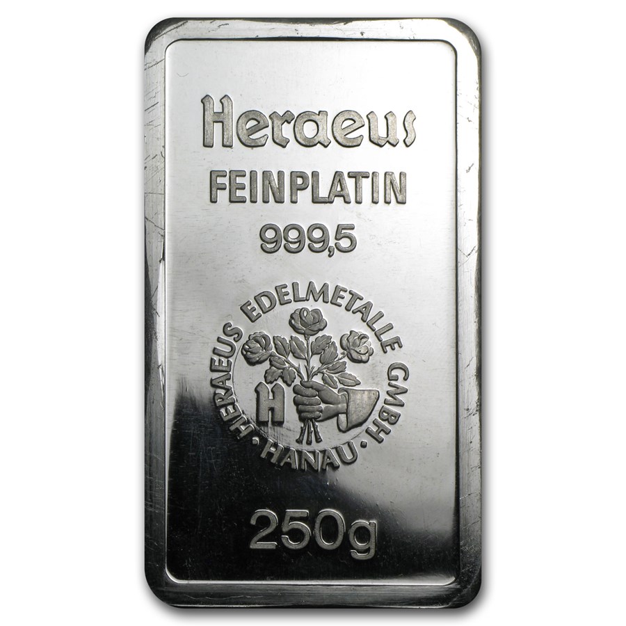 Buy 250 gram Platinum Bar - Argor-Heraeus | APMEX