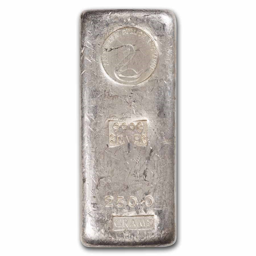 Buy 250 gram Silver Bar Kalgoorlie Bullion Exchange (Small Serial