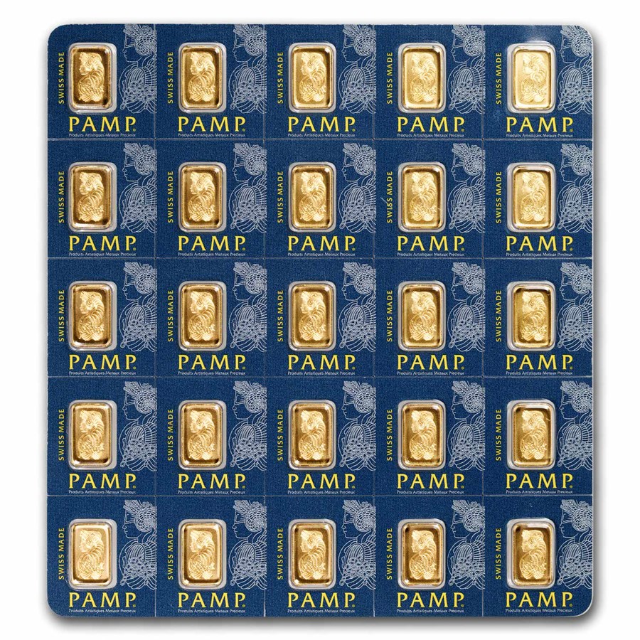 25x1 gram Gold Bar PAMP Suisse Multigram+25 (In Assay)