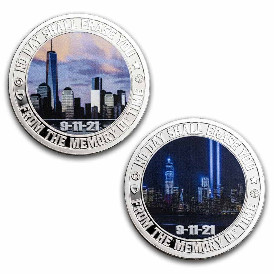 2x 1 oz Silver Colo Rounds - 9/11 20th Anniv: Dusk-Dawn (No COA)