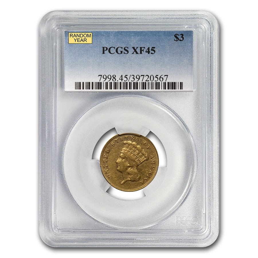 Buy $3 Gold Princess XF-45 NGC/PCGS | APMEX