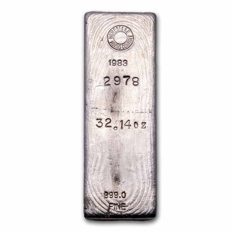 32.14 oz Silver Bar - Homestake Mining Company