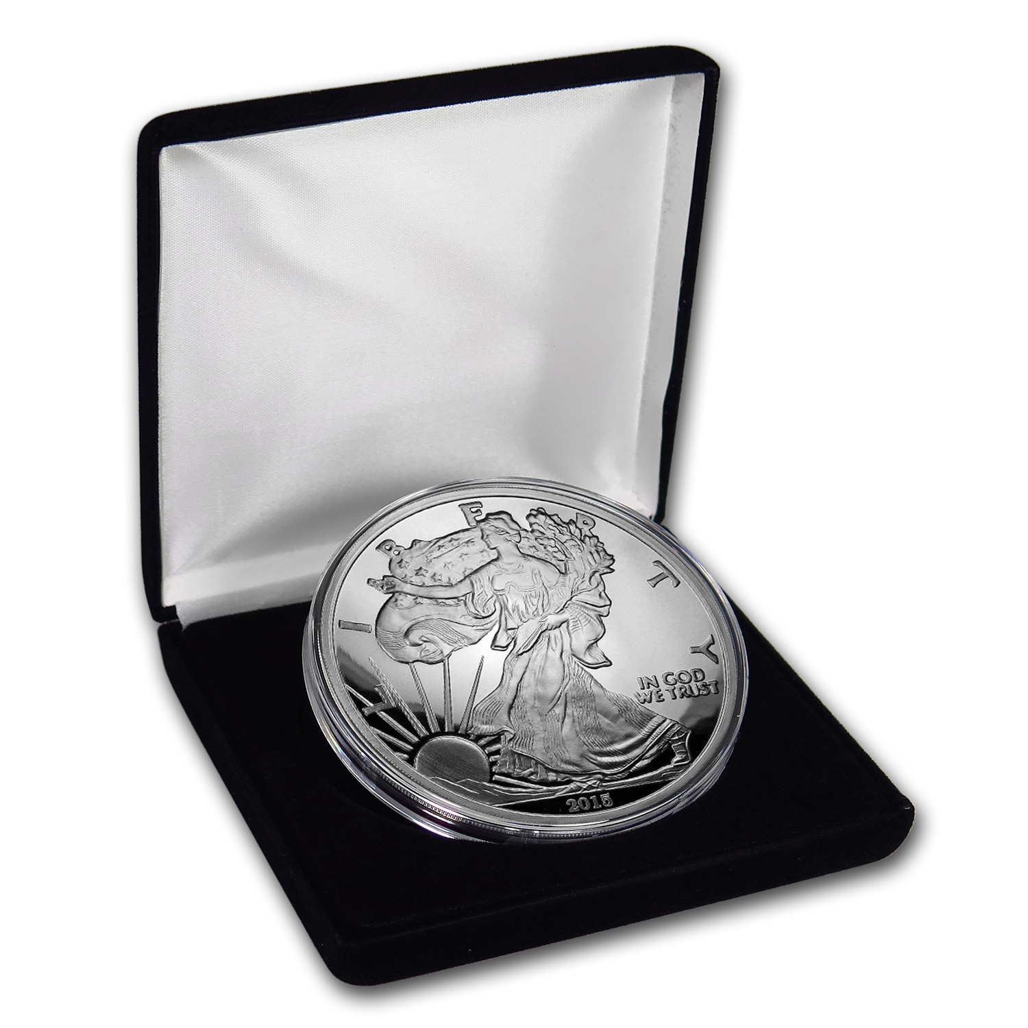 Buy 2015 4 Oz Silver Eagle Round With Box & COA | APMEX